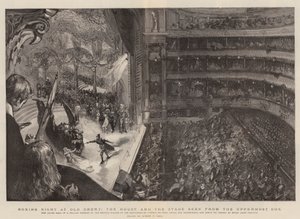 古いドゥルリーでボクシングの夜、最上階の箱から見た家と舞台 作： Sydney Prior Hall