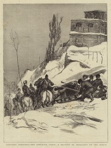 3月のカナダのスケッチ、ドミニアン軍、砲兵隊 作： Sydney Prior Hall