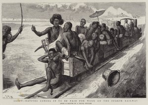 エジプト、先住民がスアキム鉄道での仕事に支払われる 作： Sydney Prior Hall