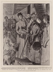 コーンウォールとヨークの公爵夫人を線の交差で海の娘にする 作： Sydney Prior Hall