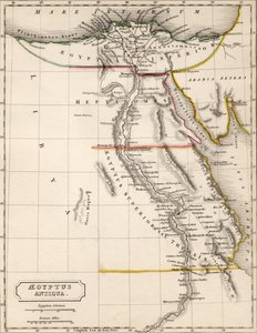 シドニーホールによって描かれ、刻まれたAegyptus Antiqua（古代エジプト）の地図、1826年頃