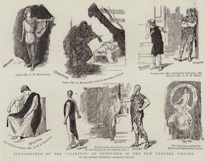 新しい劇場、オックスフォードでのエウリピデスのAlcestisのパフォーマンス 作： Sydney Prior Hall