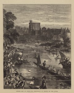 イートンでのスピーチの日、川での8の行列 作： Sydney Prior Hall