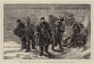 ドナウ川を渡る戦争特派員の難しさ 作： Sydney Prior Hall