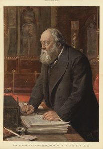 貴族院で話すソールズベリーの侯爵 作： Sydney Prior Hall