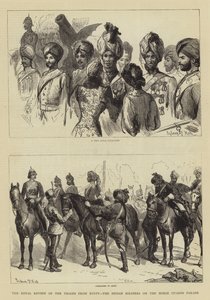 エジプトの部隊、馬兵衛パレードのインディアン兵士のロイヤルレビュー 作： Sydney Prior Hall