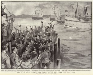 ロイヤルツアー、オフィールをジブラルタルからの出発に応援 作： Sydney Prior Hall