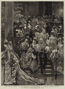 アイルランド王室訪問、ダブリン城の応接室、4月9日 作： Sydney Prior Hall