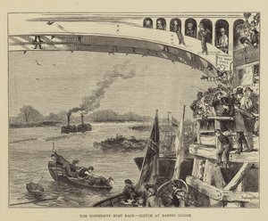 大学ボートレース、バーンズブリッジでのスケッチ 作： Sydney Prior Hall
