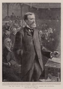 戦争予算、マイケル・ヒックス・ビーチ卿が発言 作： Sydney Prior Hall