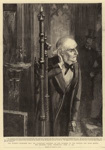 1892年4月27日水曜日、議長の椅子の後ろから部門リストの番号を聞くグラッドストーン氏、女性のフランチャイズ法案 作： Sydney Prior Hall