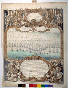 1676年4月22日、アゴスチ付近で行われた海戦（紙に黒インクとマッピングペン、水彩）。 作： Sylvain Bonnet