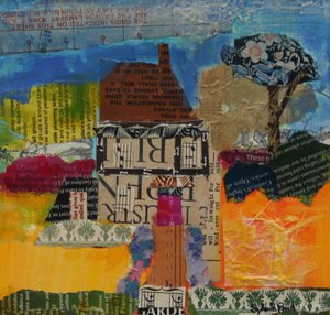 2013年ホリデーホーム、アクリル紙コラージュ 作： Sylvia Paul