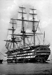 訓練船HMSセントビンセント、ポーツマス、ハンプシャー、1896年 作： Symonds and Co