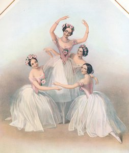 「有名なパ・ド・キャトル：ジュール・ペロー作曲」、c1850 作： TH Maguire