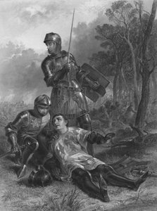 ウォリック伯ヘンリー王ヘンリー6世の死、c1870 作： T. Brown