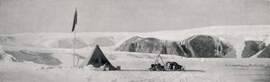 Couloir Cliffs、花崗岩の港、ピエモンテの舌からキャンプを見せて、c1911、1913 作： T. Griffith Taylor