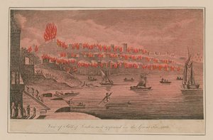 大火、1666年に登場したロンドンの一部の眺め 作： T. Prattent