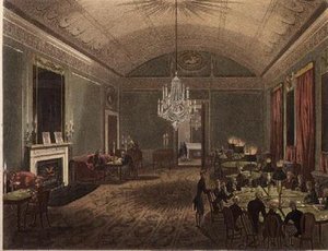 アッカーマンの「ロンドンの小宇宙」よりブルックスのグレート・サブスクリプション・ルーム 作： T. and Pugin A.C. Rowlandson