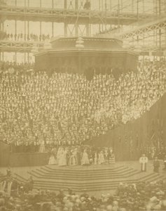 再建されたサイデンハムのクリスタル・パレスの再開を司会するヴィクトリア女王（1854年 作： T. R. Williams