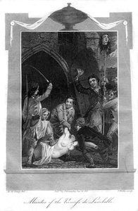 ランバル王女の殺人、1816年。 作： T. Wallis
