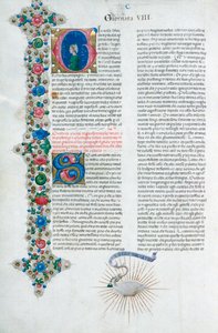 デカメロンの照らされた原稿ページ、ジョヴァンニボッカチオ作、イタリア語、c1467。 作： Taddeo Crivelli