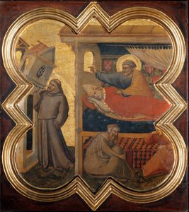 聖フランシスコの生涯イノセント3世の夢 - フレスコ画 作： Taddeo Gaddi