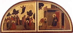 昇天と受胎告知」ルネット（パネルにテンペラ） 作： Taddeo Gaddi
