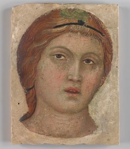 フルフェイスの天使の頭、カリフォルニア州。 1397年。 作： Taddeo di Bartolo