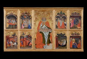 サンジミニャーノは彼の人生の8つの物語で即位しました 作： Taddeo di Bartolo