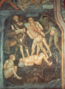 最後の裁き、姦淫者の詳細、1394年頃 作： Taddeo di Bartolo