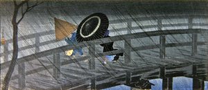 寺島のシャワー（カラー木版画） 作： Takahashi  Hiroaki