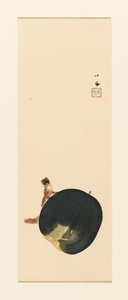 木版画 - 果物にリス、19 世紀後半から 20 世紀初頭 作： Takeuchi Seiko