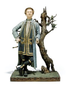 デイヴィッド・ギャリックと伝承される彩色土偶 1770年頃（陶製