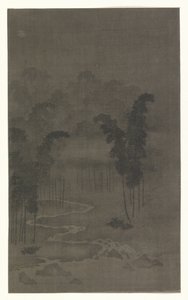 夜の竹林 作： Tan Zhirui (attributed to)