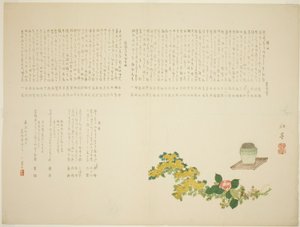 香炉。菊と椿 作： Tanaka Shûtei