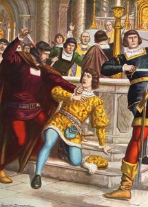 1478年、フィレンツェのドゥオーモにおけるジュリアーノデメディチの死。パッツィの陰謀