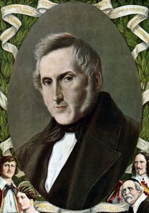 アレッサンドロ・マンゾーニ (1785 - 1873) の肖像、イタリアの作家 パオロ・ジュディチ作「Storia d