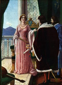 ナポリの女王ジョアンナ 2 世 (ジョヴァンナ ディ ナポリまたはアンジュー デュラッツォ) (1373-1435) は、彼女の養子であるアンジューのルイ 3 世 (1403-1434) を指定します。