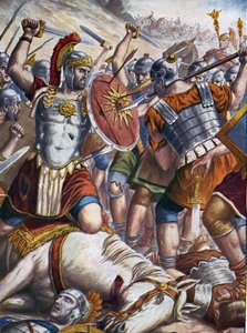 古代ローマ: ローマの将軍ルクルス (紀元前 115-67 年) は、ティグラネ 2 世とポントス軍とアルメニア軍を征服し、彼が略奪したティグラノケルテ (ティグラノケルトまたはティグラノケルタ)、アルメニア、紀元前 69 年 10 月 6 日 (東方戦争: 作： Tancredi Scarpelli