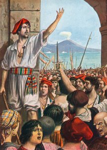 マサニエッロとして知られるトマッソアニエッロは、1647年、ナポリの反乱の主導的精神でした。 作： Tancredi Scarpelli