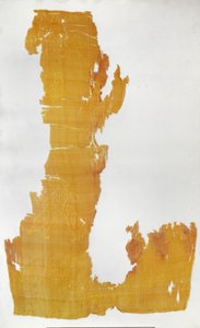 フローラルモチーフとマンダリンアヒル（シルクガーゼバティック）のパターンを持つ素材の断片 作： Tang Dynasty Chinese School