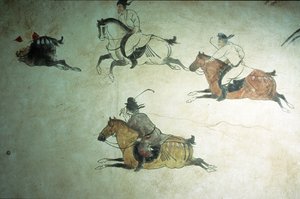 張太子の墓、唐時代の神龍2年、618-907年 作： Tang Dynasty Chinese School