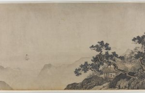 不滅の明朝の夢見るわらぶき小屋（紙にインクと色）