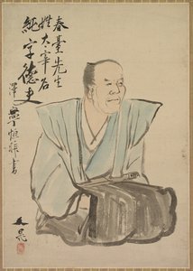 1700 年代後半から 1800 年代にかけての太宰春台の架空の肖像画。