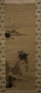 滝のある川渓谷。 作： Tani Buncho