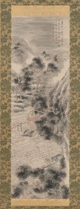 18 世紀後半から 19 世紀初頭にかけて、リバー ビレッジを襲った暴風雨。 作： Tanomura Chikuden