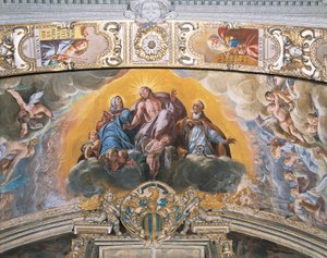 アントニオ・デンリコ（タンツィオ・ダ・ヴァラッロ）（1575-1635）のフレスコ画、イタリア、ノヴァーラのサン・ガウデンツィオ聖堂の守護者の礼拝堂 作： Tanzio da Varallo