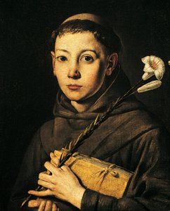パドヴァの聖アンソニー」アントニオ・デンリコ（タンツィオ・ダ・ヴァラッロ）（1575-1633）作、油彩・キャンバス。 作： Tanzio da Varallo