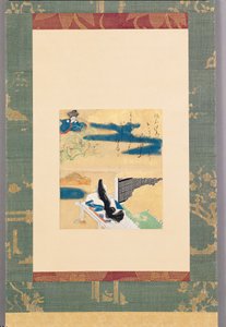 河内への出発（紙に墨、色、金） 作： Tawaraya Sotatsu